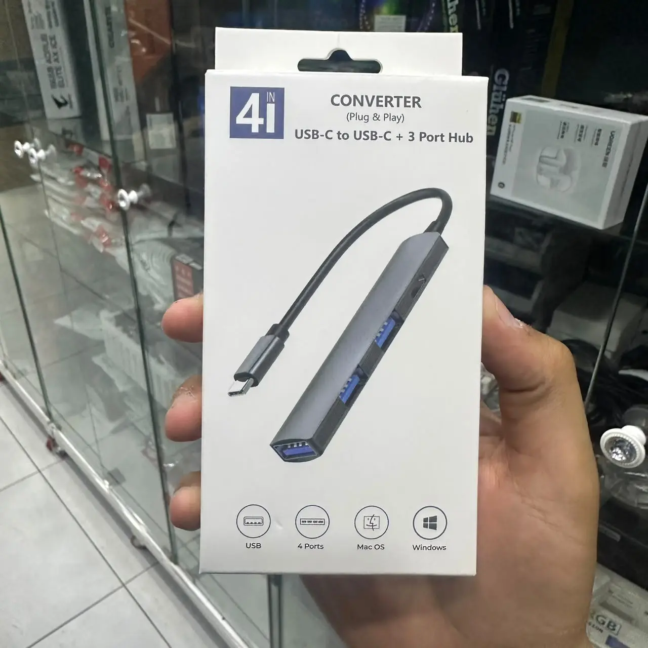 HUB MULTIPORT ADAPTATEUR 4 IN 1 USB TYPE C TO 3*USB 3.0 + 1*TYPE C